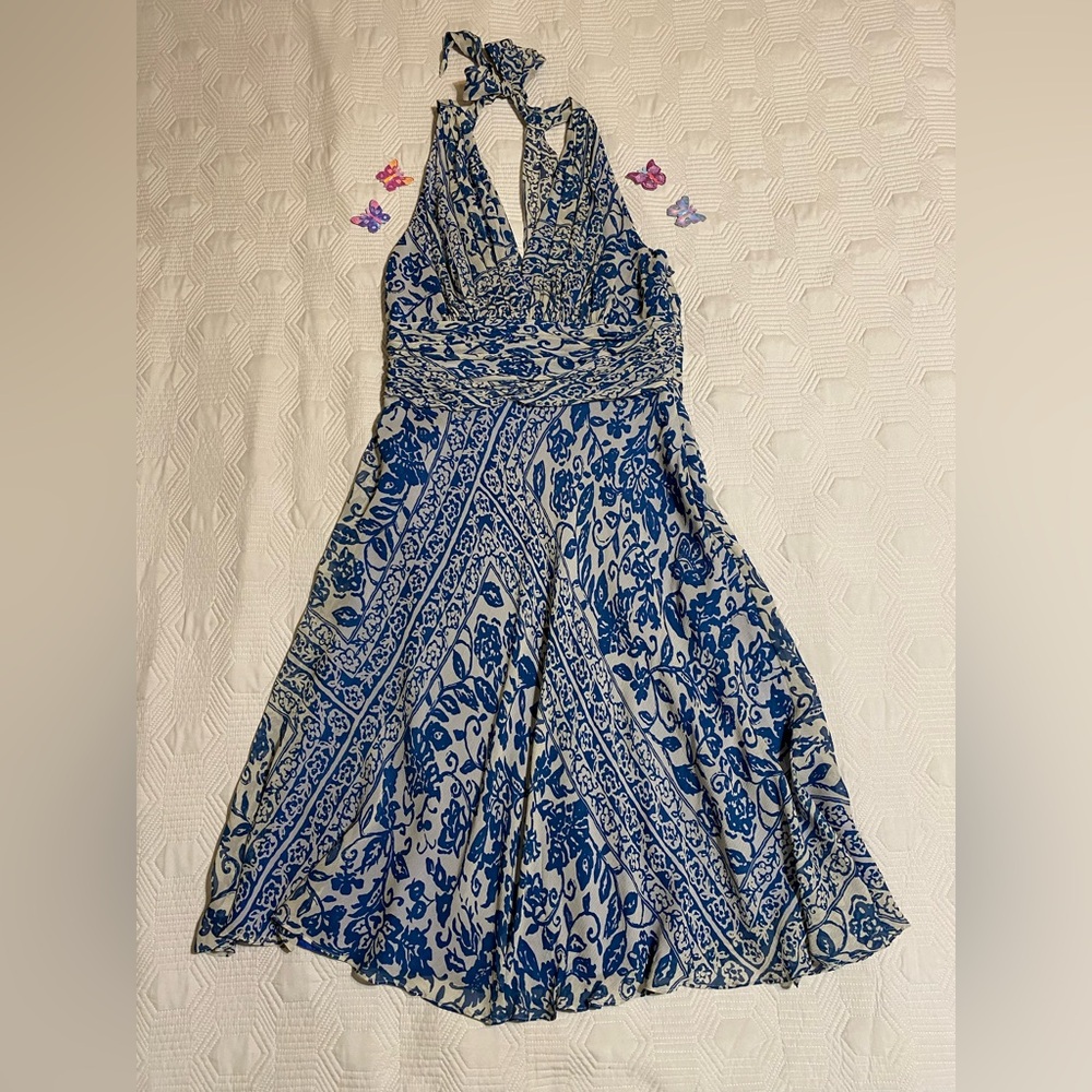 Donna Morgan Halter Cocktail Dress Size 12 Midi Length